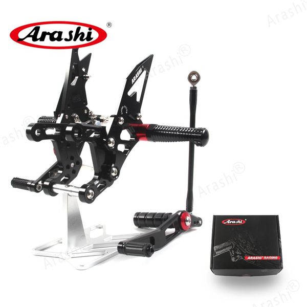 

arashi for yamaha yzf r1 2009 - 2014 cnc adjustable footrests foot pegs rider rearset foot rest yzf-r1 2010 2011 2012 2013