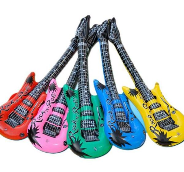 

fancy dress party prop musical disco rock neon inflatable blow up guitars ing