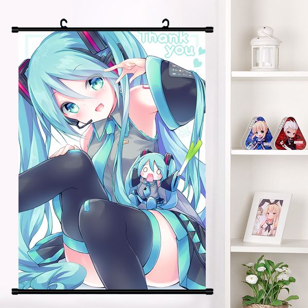 

anime vocaloid hatsune miku cosplay wall scroll mural poster wall hanging poster home decor art collection