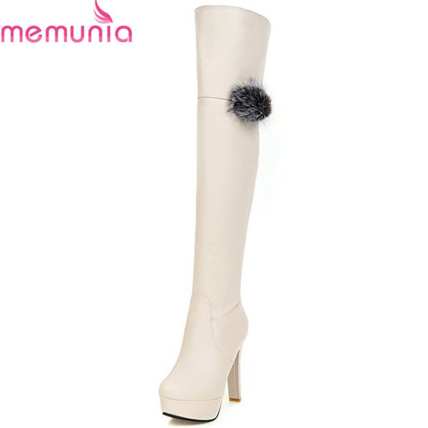 

memunia 2020 new fashion thigh high over the knee boots women zipper high heels platform boots autumn winter shoes woman, Black