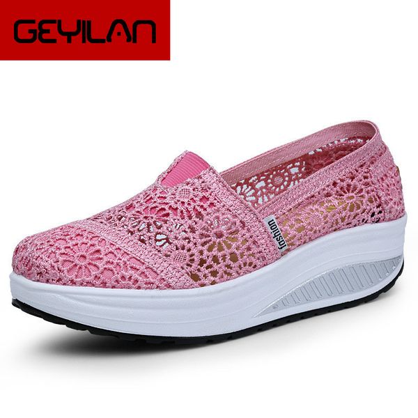 

women's mesh shoes 2019 spring and summer female cool net shoes breathable lace shake women footwear casual, Black