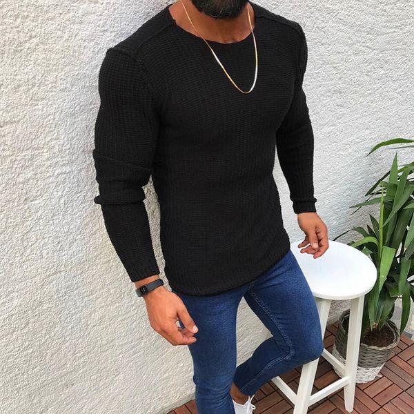 

heflashor full sleeve tricot pullovers sweaters men autumn winter pull homme casual o neck woollen sweaters quality knitted, White;black