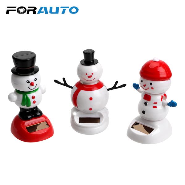 

forauto interior accessories car ornament cute swinging bobble doll dashboard decoration christmas snowman solar powered dancing