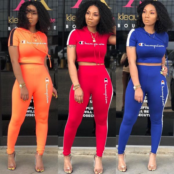 

Summer women fa hion track uit and comfortable trou er 2 piece woman et letter hort leeve with hooded 2019