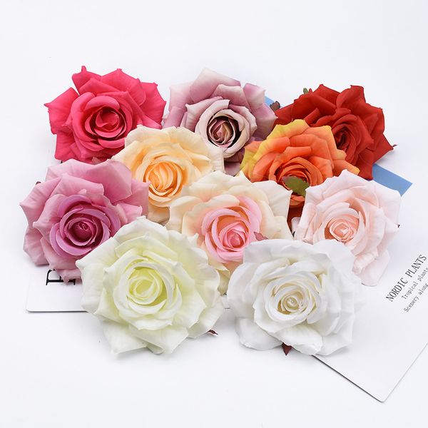

5 pieces silk roses 10cm needlework bridal accessories clearance christmas home decorations diy gifts box artificial flowers