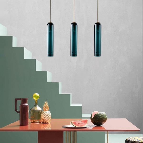 

loft bedroom l modern light luxury glass pipe chandelier