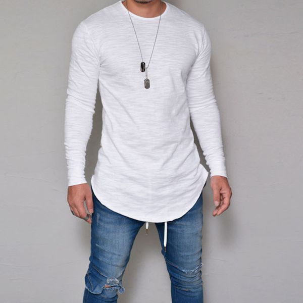 

fit t slim long casual shirt men cotton funny sleeve shirts solid color shirts clothing fitness tshirt mens tee streetwear t tgslf