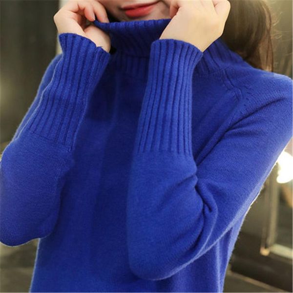 

autumn winter women turtleneck sweater pullover ladies shirt slim casual warm clothing female knitted sweater high quality, White;black