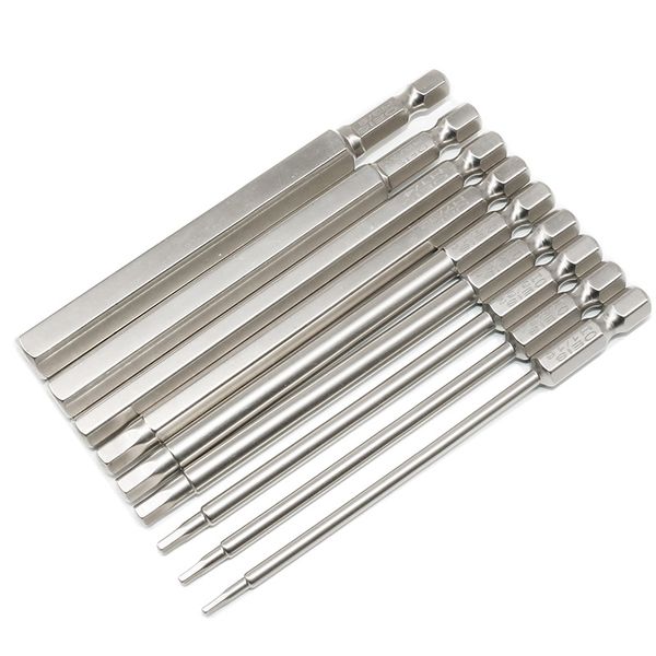 

10pcs s2 steel inch magnetic hexagon 100mm hex driver bit set manual tool screwdriver bit