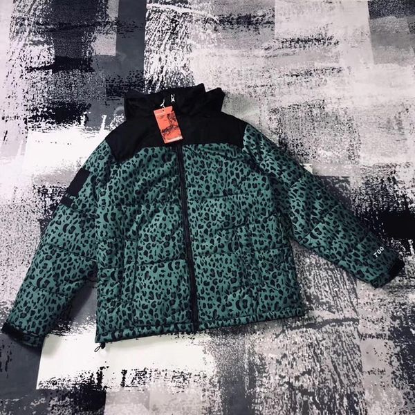 

18fw леопард пуховик с капюшоном nuptse куртка лиственные листья печати nuptse tn fc3 пальто пара пальто зимняя верхняя одежда, Black