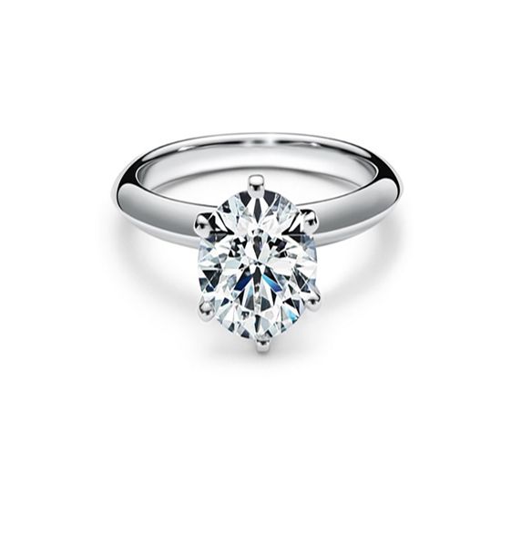 

Free Shipping Classic Six Prongs 3.5CT Round Cut Main Stone Solid 18K White Gold Moissanite Engagement Wedding Rings With Certificate