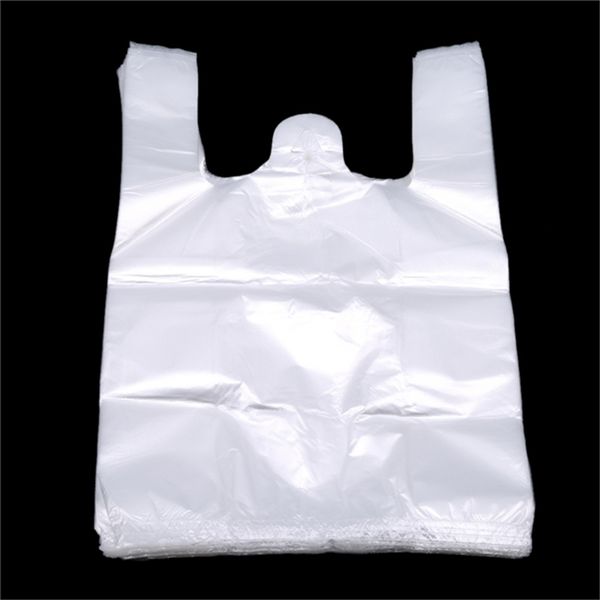 

popular useful plastic shopping bag 100pcs transparent shopping bag supermarket plastic bags with handle packaging