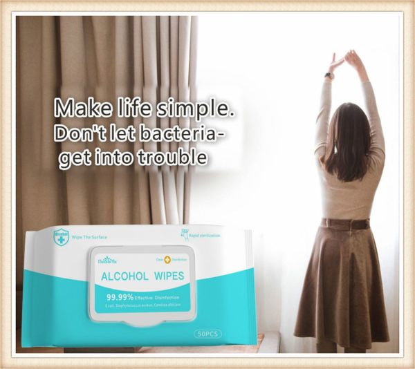 

лучшее качество 75% спиртовые салфетки 200*150мм анти вирус влажные салфетки портативный дезинфицирующее иствуд 50шт/упак антисептическое мо