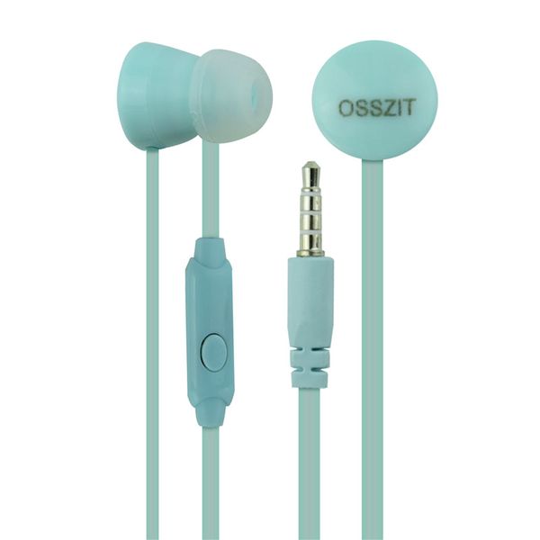 

osszit earphone earphones headphones earbuds headset wired with mic for jack in ear 3.5mm blue