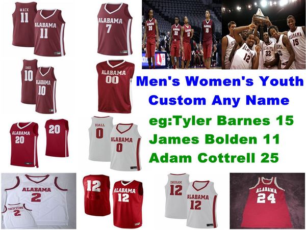

alabama crimson tide джерси джейден shackelford джерси смит тайлер барнс болден cottrell college basketball трикотажные мужские customize пр, Black;red