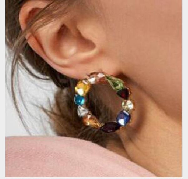 

baitao temperament full drill circle big circle earrings, Golden;silver