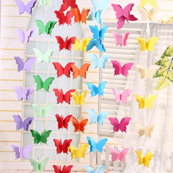 2019 2 7m Butterfly Paper Pull Flower Diy Home Mall Window