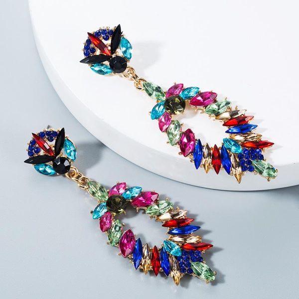 

2020 fashion new diamond earrings retro european and american trend female generous temperament diamond earrings personality earrings, Silver