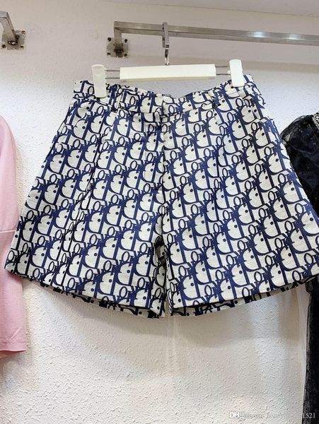 

2019 new high waist women's logo letter jacquard a-line fashion summer shorts plus size s m l
