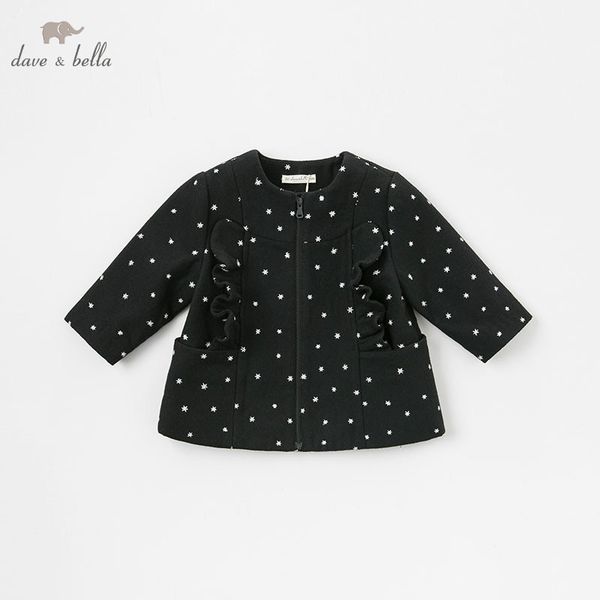 

db8677 dave bella autumn winter baby girls sky black jacket children fashion outerwear kids coat, Blue;gray
