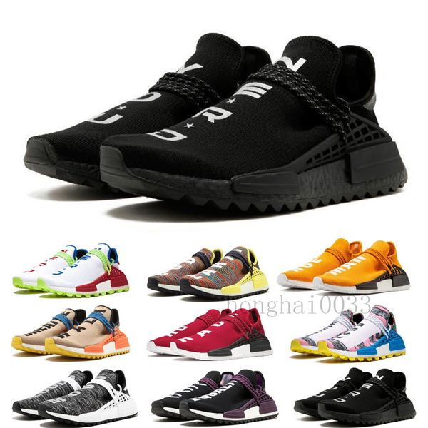 

2019 new human race running shoes pharrell williams hu trail oreo nobel ink black nerd designers sneakers men women sport shoes 36-47 dgh-f