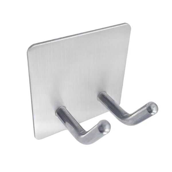 

1pc stainless steel hooks hat hooks punch wall hangers wall hooks(double oblique hook pattern