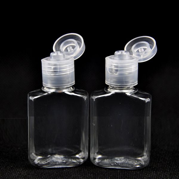 20ML Limpar frasco plástico vazio com garrafas flip Cap Viagem pequeno recipientes de armazenamento Jars para Cosmetic Amostra Loção Gel Emulsion