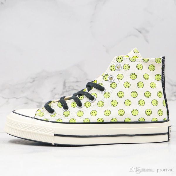 

1970-е годы chuck 70 беззаботной улыбки классический холст обувь печать мужчины женщины all star skateborad обувь повседневная обуви 1970 hi, Black