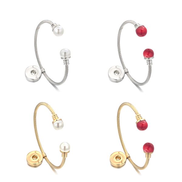 

gold interchangeable 057 fashion metal bracelet ginger 18mm snap button charms bracelet&bangles for women jewelry gift, Golden;silver