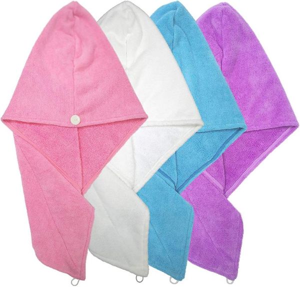 

4pcs microfiber bath towel hair quick drying lady bath towel soft shower cap hat for lady man turban head wrap bathing tools