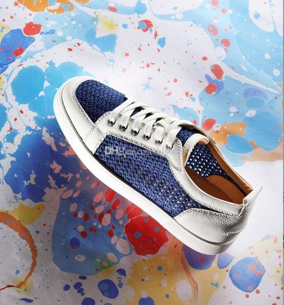 

высокое качество brands новый ac ractulow rantus red sole квартиры повседневная обувь мужчины, женщины плоский роскошное низкий top red bott, Black