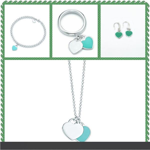 

shinetung original 100% s925 sterling silver green heart-shape pendant bracelet women fine high-end jewelry suit, Golden;silver