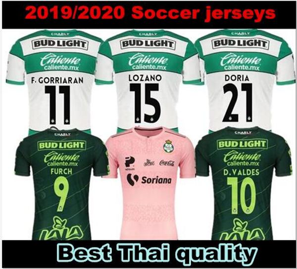 

santos laguna 19 20 mexico liga mx play pink soccer jerseys home away 2019 2020 playpink furch lozano ayrton camiseta rosa football shirts, Black;yellow