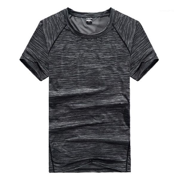 

sports tshirt plus size short sleeve crew neck casual tees male slim fit clothes mens guick drying, White;black