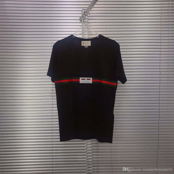 

2020ss european italian spring and summer latest style fashion letter printing wild men and women webbing casual cotton t-shirt, White;black