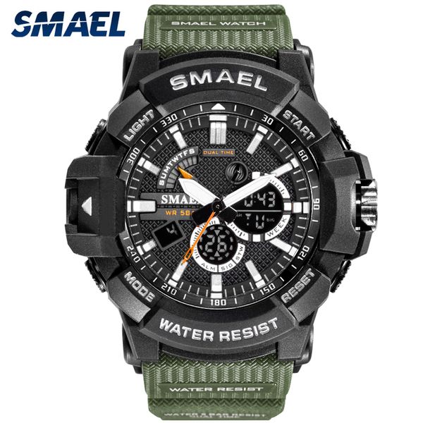 

smael waterproof sport digital watch men mens watches analog rubber quartz led clock male wrist watch relogio masculino, Slivery;brown