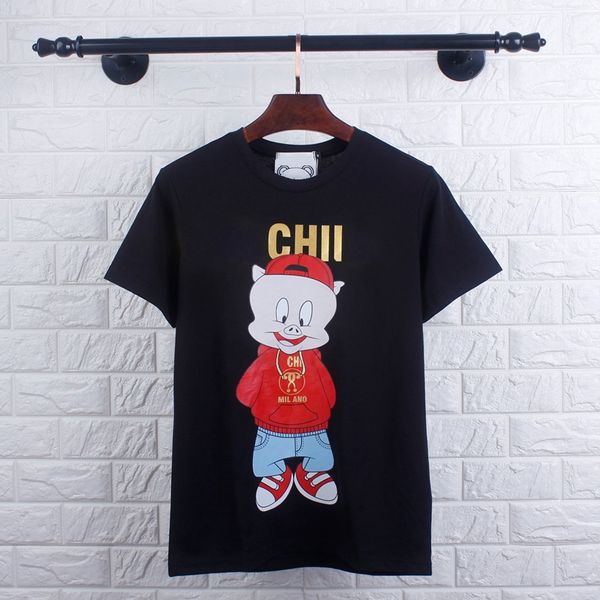 

19SS The New Nifty litlle Pig Printing Beart Shirt modern stylish Women's T-Shirt Fashion Pure Cotton Casual Womens Designer T Shirts