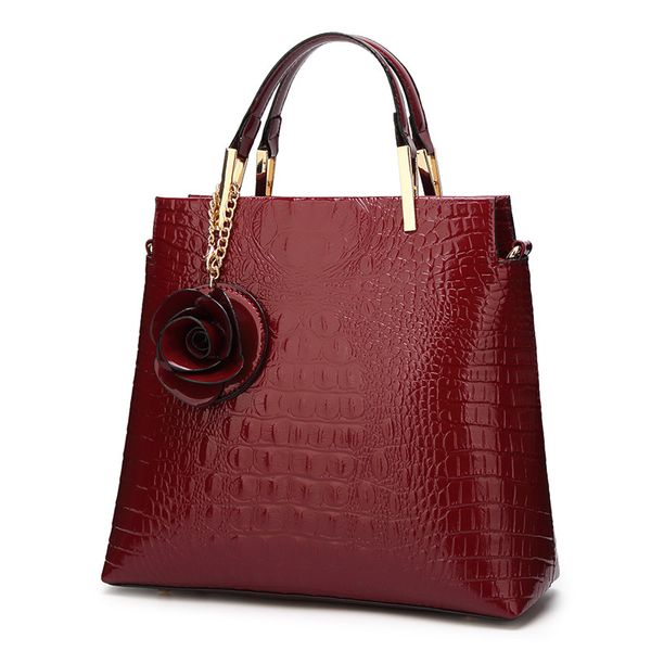 

designer-patent leather women's handbags luxury designer alligator women bag ladies shoulder messenger bags handbag female tote purse