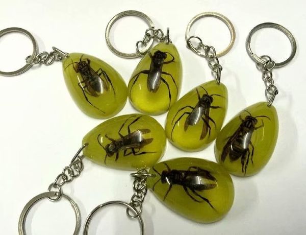

news--bee insect with water drop keychain 5 pcs sale jewelry, Slivery;golden