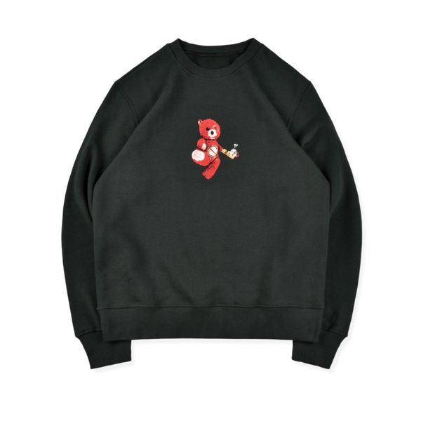 

мужские толстовки дизайнер моды high street марка travis scott astroworld tour skipping медведь свитер толстовка толстовка s-xl, Black