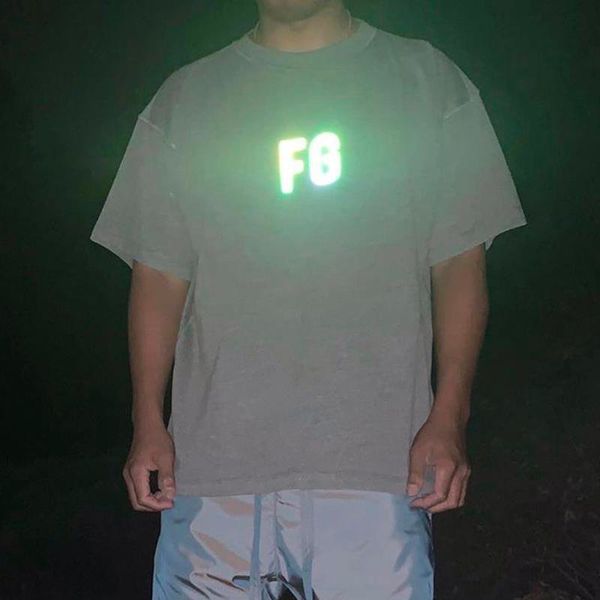 

19ss союз лос-х страх бог fog красочные 3m reflective tee мужчины женщины лето футболка street скейтборд hip hop короткие рукава tee hfymtx5, White;black