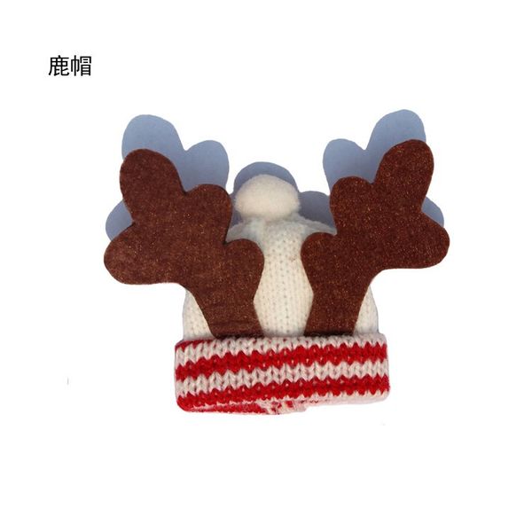 

5pcs reindeer christmas wine bottle hat cover table dinner decoration red wine bottle cover ornaments hat xmas dining deer cap
