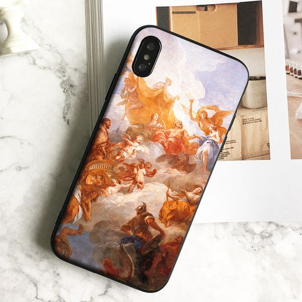 

coque luxury god painting phone case for iphone 11 pro xs max xr 8 7 6s plus 5 se case soft black tpu silicone cover.