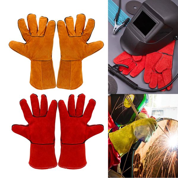

flame retardant cowhide welder insulation soft cowhide leather tools leather gloves high temperature protection
