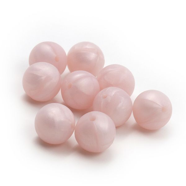 

jojochew 100шт 9мм-19мм pearl светло-розовый силиконовый младенца зубные шариков bpa free круглый cuentas де silicona ювелирные изделия ручн