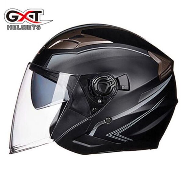 

gxt motorcycle helmet open face helmet abs motorbike electric safety double lens racing casque casco moto