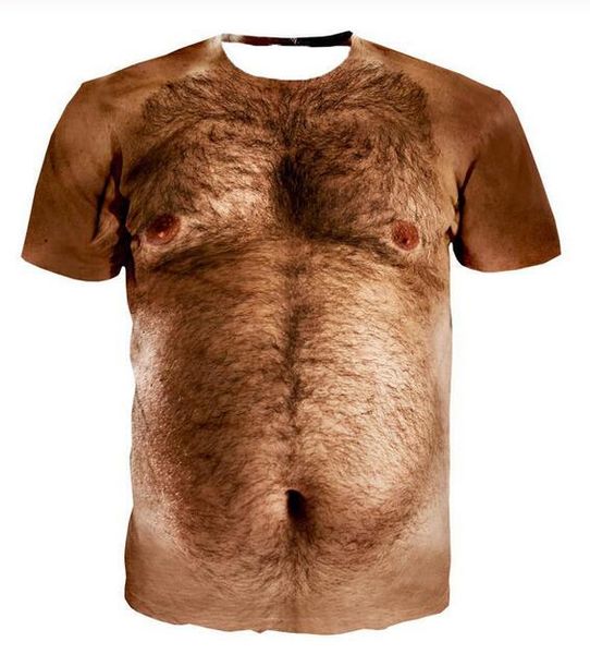 Nova moda mens / womans peito peito muscular t-shirt estilo verão engraçado unisex 3d impressão casual camisa tops plus size aa0142