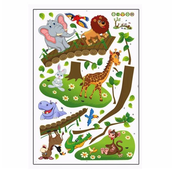 

kids room cartoon cute wall sticker waterproof self adhesive unique mural decal wall decor animals