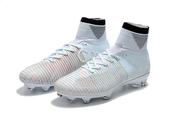 

mens/woman/kids football boots superfly v tf/ic/fg cr7 white soccer shoes