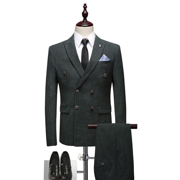 

the latest wedding men's suit men's slim3 pieces groom tuxedo double-breasted men's smoking clothing suit jacket, White;black